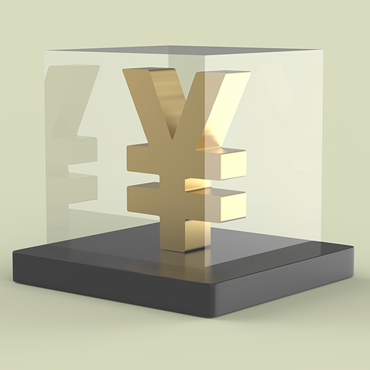 ガラスケースに入れられた円のオブジェクト