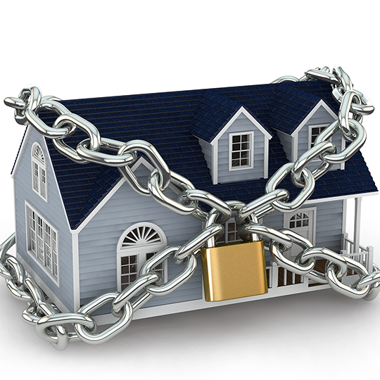 鎖につながれた住宅