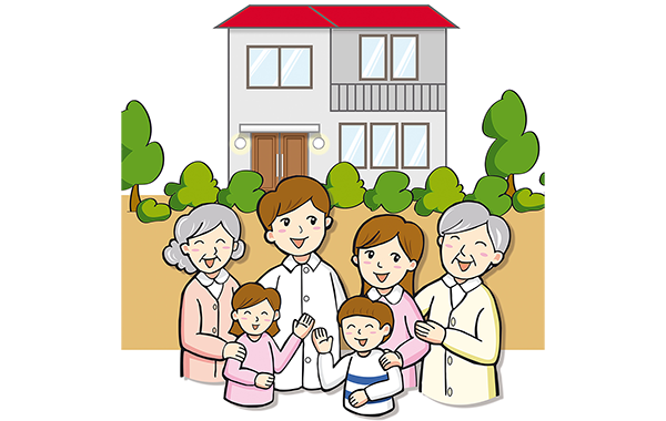 親の所有している土地に子供が家を建てて暮らす家族